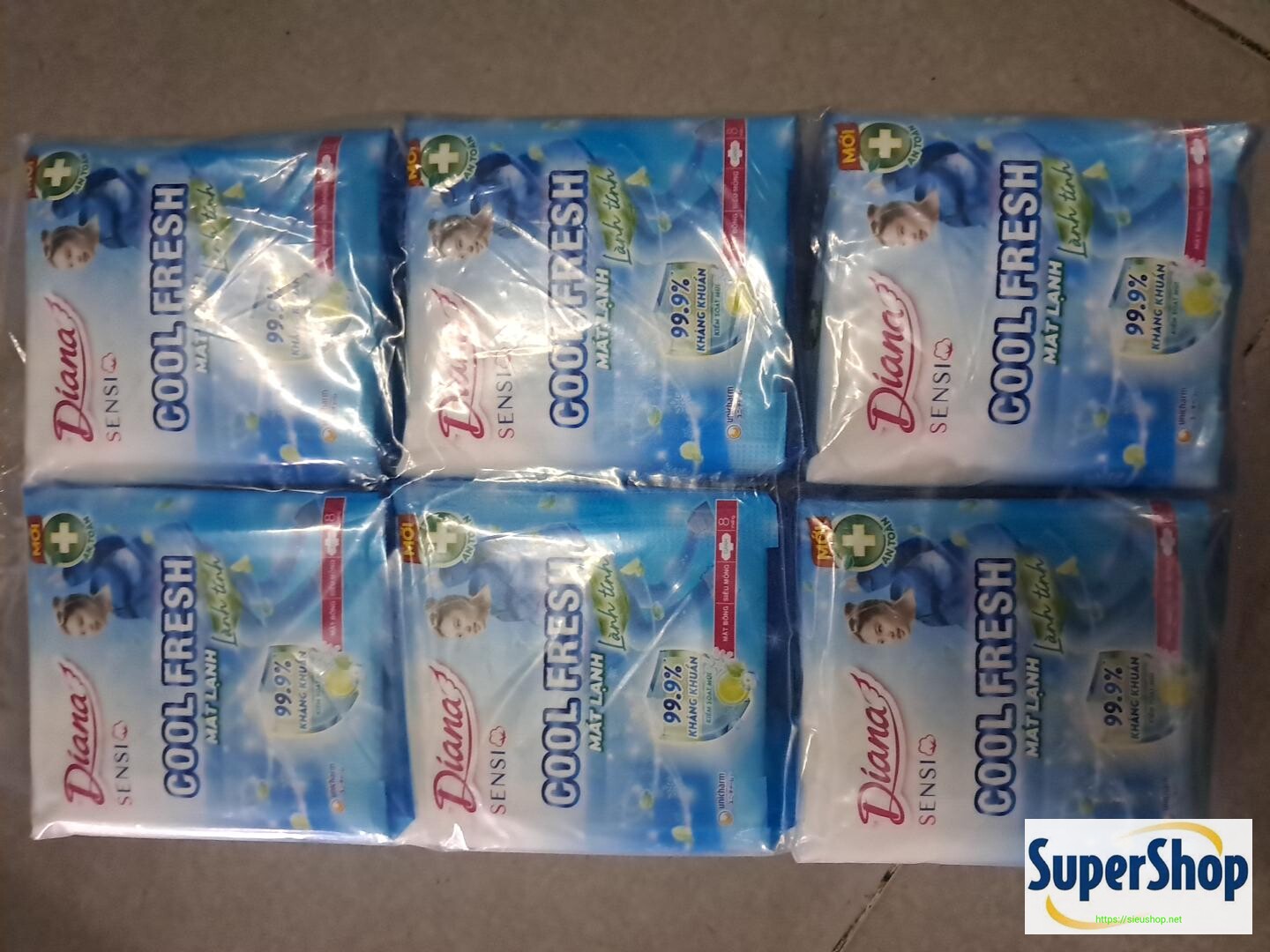 Băng vệ sinh Diana cool 8 miếng lốc 6 gói